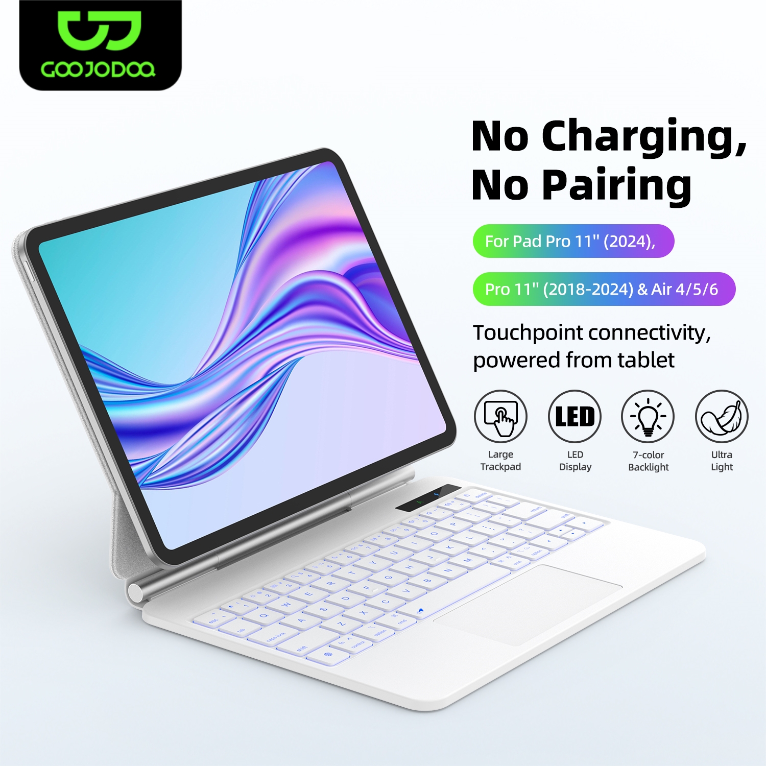 Tablet Keyboard Case - Smart Pogo Pin Keyboard case for