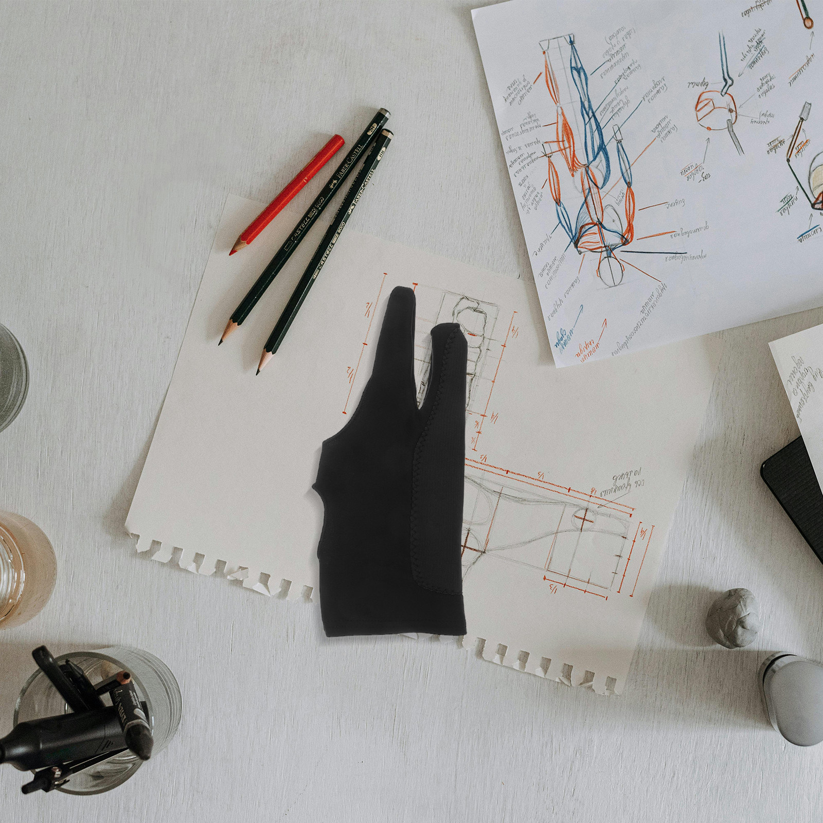 Drawing Glove Artist - 1 Pair Drawing Gloves High Elasticity