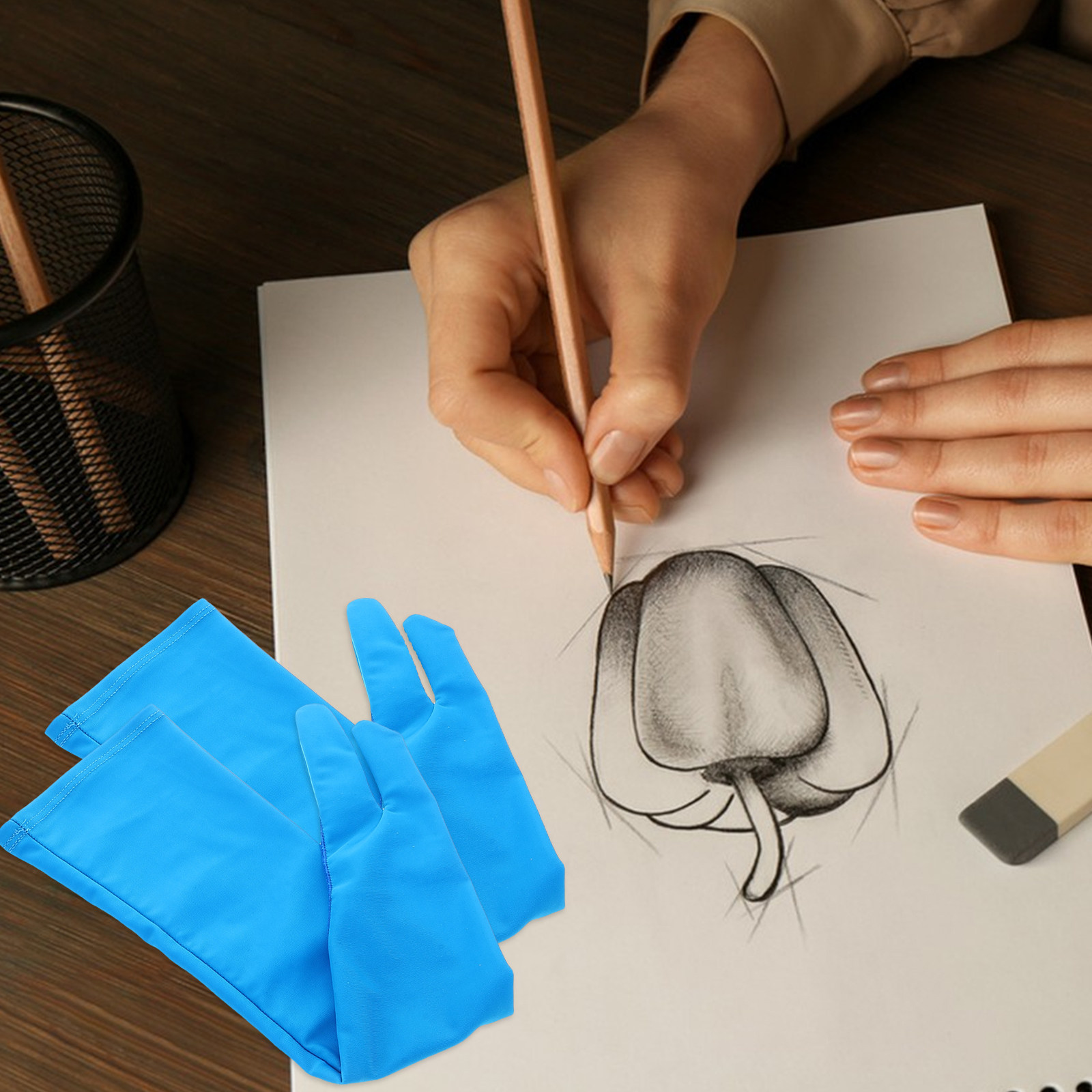 Drawing Glove Artist - 1Pair Drawing Glove Two-Finger Anti-Touch Artist