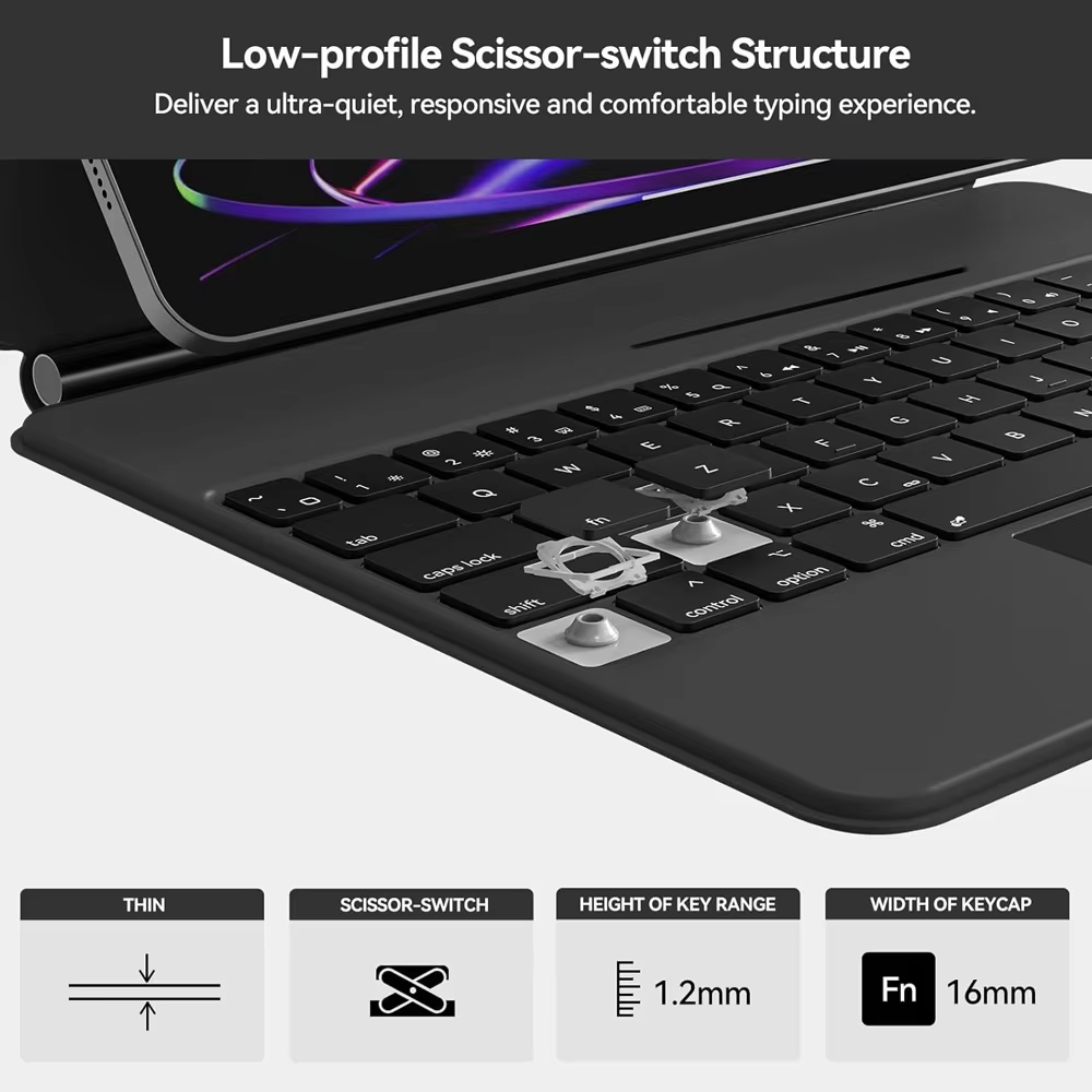 Wireless Keyboard With Magneti - Tablet Keyboard Case บทวิจารณ์และราคา