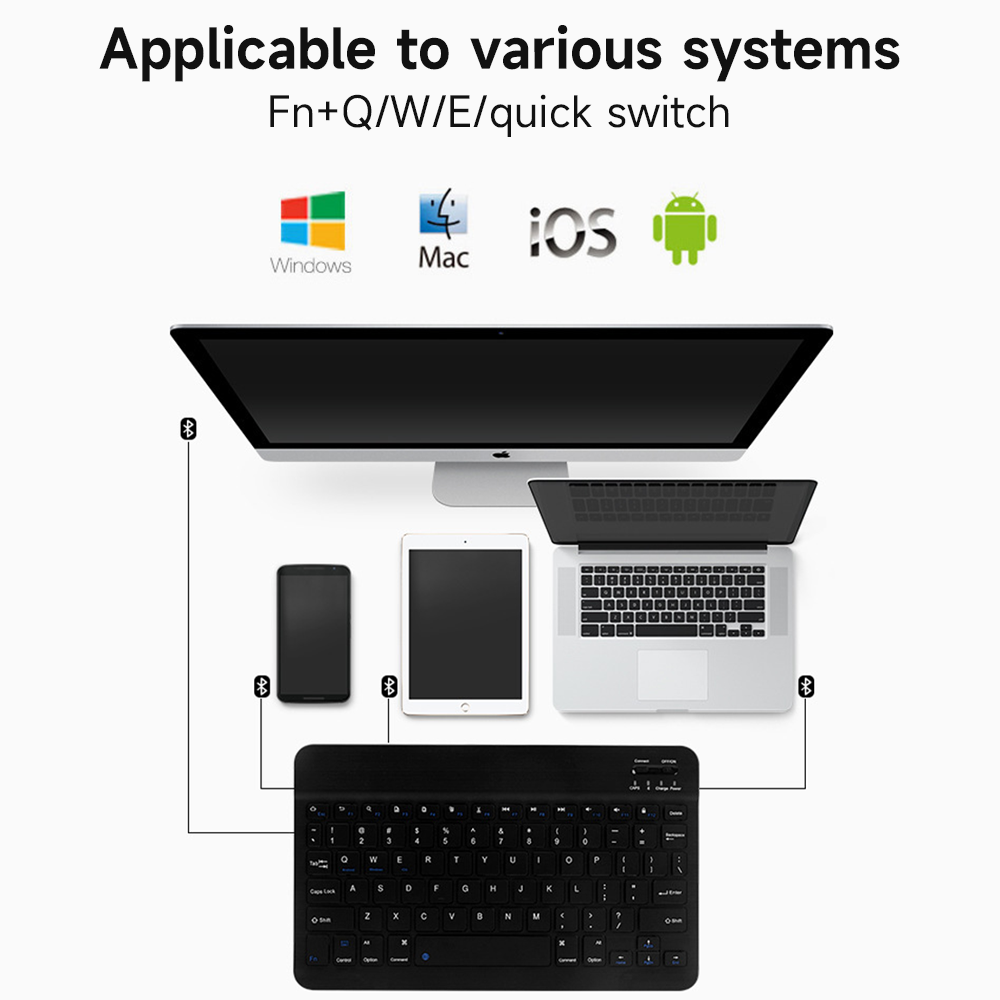 Bluetooth Keyboard for IOS And - Samsung Tablet Keyboard Accessories บทวิจารณ์และราคา