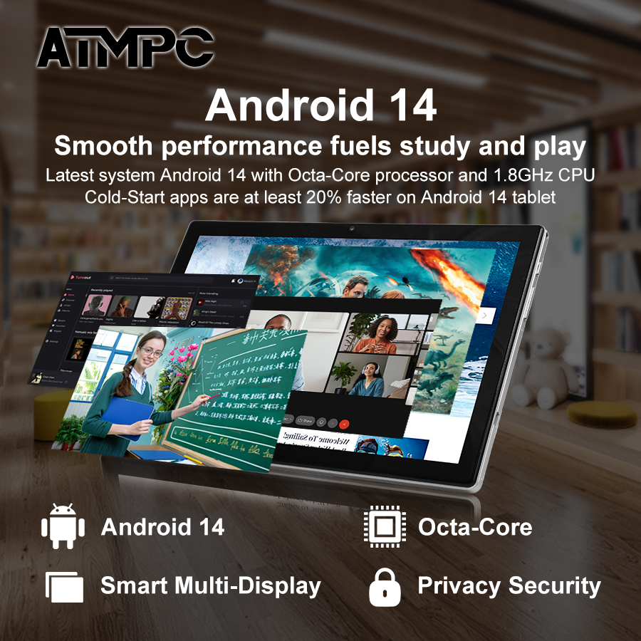 ATMPC 10.1 Inch Android 14, 12 - Tablet Keyboard Case บทวิจารณ์และราคา