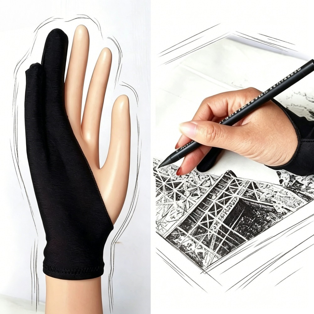 Artist Two-Finger Gloves Anti  - Drawing Glove Artist บทวิจารณ์และราคา
