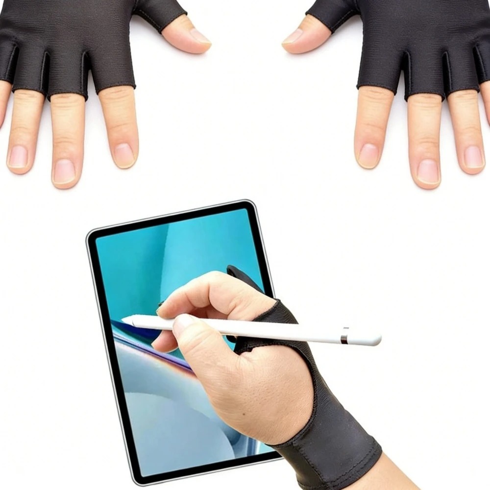 Artist Two-Finger Gloves Anti  - Drawing Glove Artist บทวิจารณ์และราคา