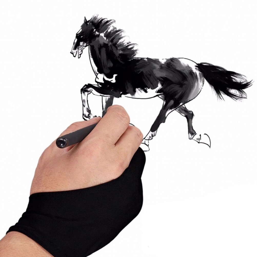 Black 2 finger artist glove an - Drawing Glove Artist บทวิจารณ์และราคา